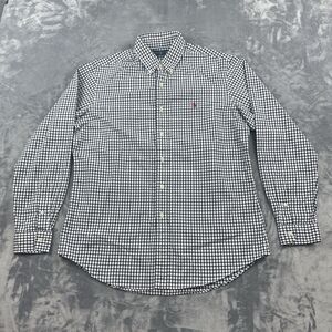 VTG Ralph Lauren Shirt Mens Sz L Blue White Plaid Custom Fit Button Down Oxford